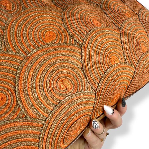 Vintage ERIC JAVITS NEW YORK raffia woven leather handbag - Picture 12 of 16